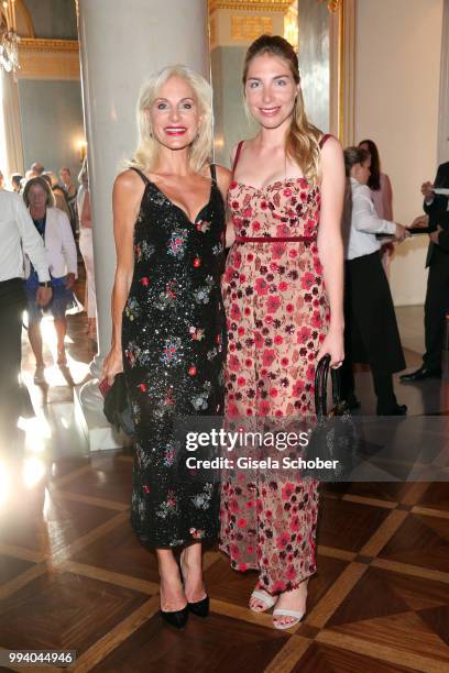 Birgit Muth and his daughter Caroline Diekmann during the 'Oper fuer alle - Parsifal' as part of the Munich Opera Festival at Nationaltheater on July...