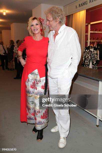 Thomas Gottschalk and his wife Thea Gottschalk during the 'Oper fuer alle - Parsifal' as part of the Munich Opera Festival at Nationaltheater on July...