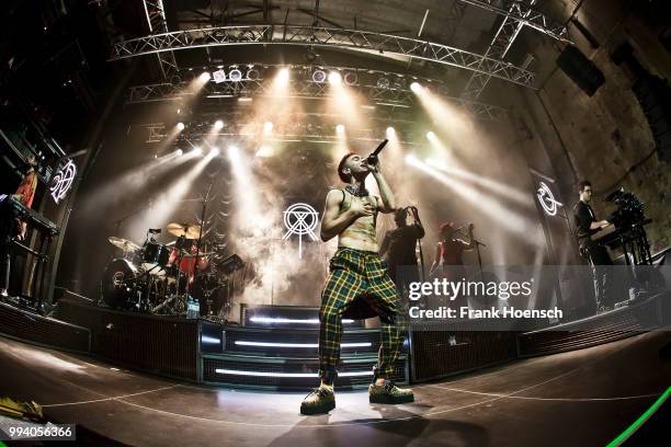 Singer Olly Alexander of the British band Years & Years performs live on stage during a concert at the Kesselhaus on July 8, 2018 in Berlin, Germany.