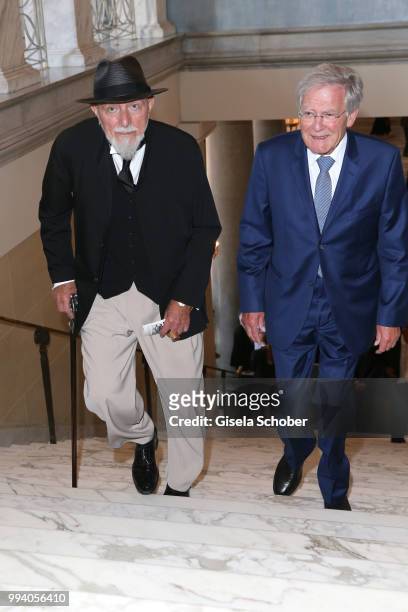 Markus Luepertz and Helmut Roeschinger during the 'Oper fuer alle - Parsifal' as part of the Munich Opera Festival at Nationaltheater on July 8, 2018...