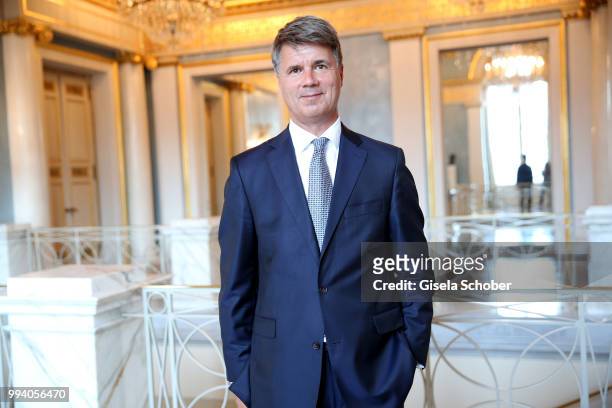 Harald Krueger, CEO BMW, during the 'Oper fuer alle - Parsifal' as part of the Munich Opera Festival at Nationaltheater on July 8, 2018 in Munich,...