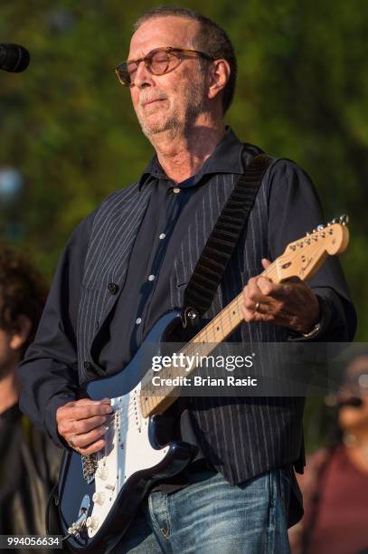 Eric Clapton performs live at Barclaycard present British Summer Time Hyde Park at Hyde Park on July 8, 2018 in London, England.