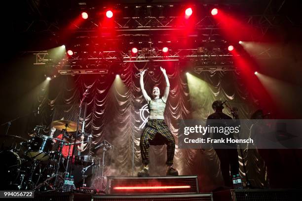 Singer Olly Alexander of the British band Years & Years performs live on stage during a concert at the Kesselhaus on July 8, 2018 in Berlin, Germany.