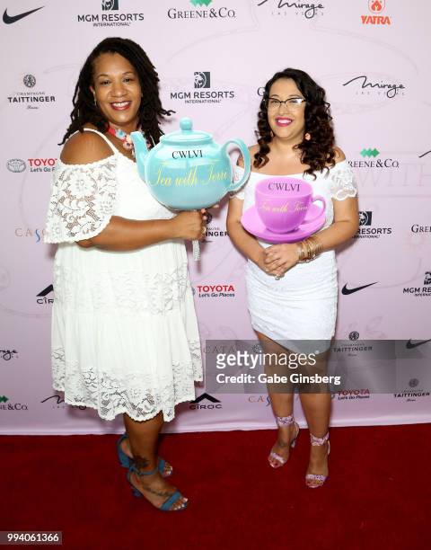 SafeNest Vice President of Crisis Services Genese Jones and Luvina Gonzalez attend Coach Woodson Invitational presented by MGM Resorts International,...