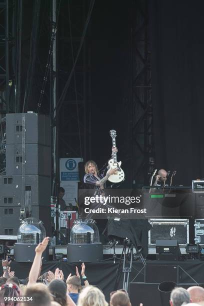 Justin Hawkins of The Darkness performs at Marlay Park on July 8, 2018 in Dublin, Ireland.