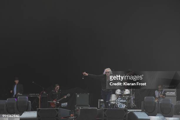 Garry Roberts, Bob Geldof, Simon Crowe and Pete Briquette of The Boomtown Rats perform at Marlay Park on July 8, 2018 in Dublin, Ireland.