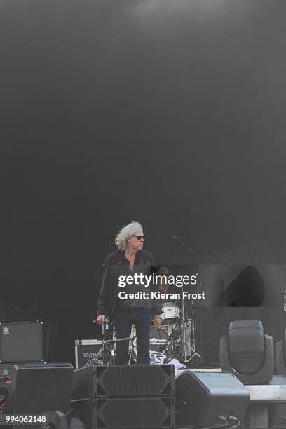 Bob Geldof and Simon Crowe of The Boomtown Rats perform at Marlay Park on July 8, 2018 in Dublin, Ireland.