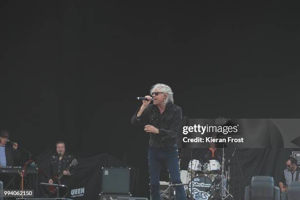 Gary Roberts, Bob Geldof, Simon Crowe and Pete Briquette of The Boomtown Rats perform at Marlay Park on July 8, 2018 in Dublin, Ireland.