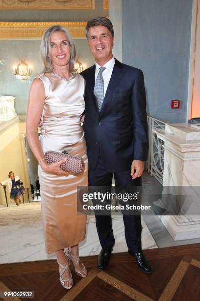 Harald Krueger, CEO BMW and his wife Martina Krueger during the 'Oper fuer alle - Parsifal' as part of the Munich Opera Festival at Nationaltheater...