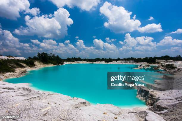 the kaolin lake in belitung island, indonesia. - yasa stock pictures, royalty-free photos & images