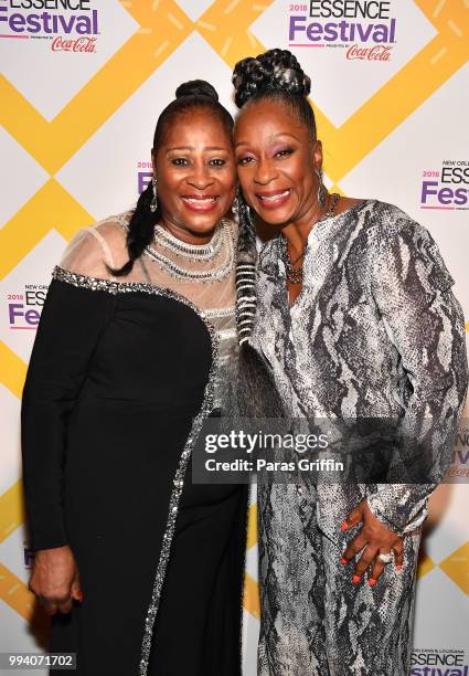 Dottie Peoples and Regina Belle pose at the 2018 Essence Festival presented by Coca-Cola at Ernest N. Morial Convention Center on July 8, 2018 in New...