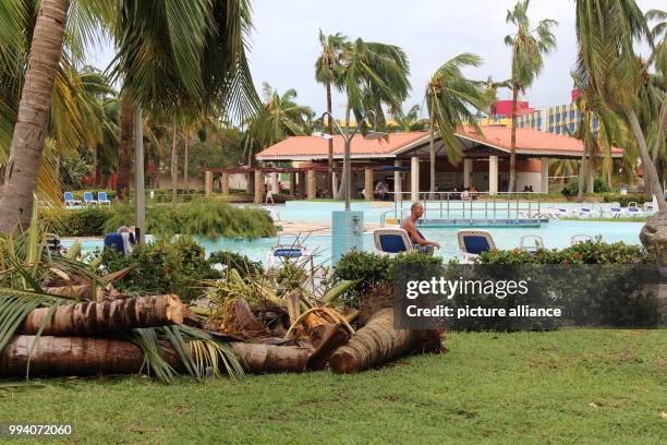 Tourist can be seen in Varadero, Cuba, 10 September 2017. The hurricane "Irma" has caused significant damage in Cuba. Irma grew in its course...