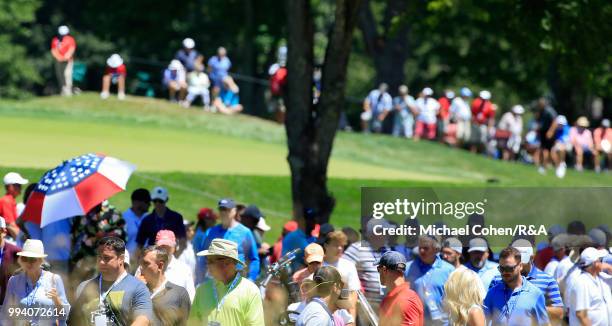 General view of the third hole during the fourth and final round of A Military Tribute At The Greenbrier held on The Old White TPC on July 8, 2018 in...