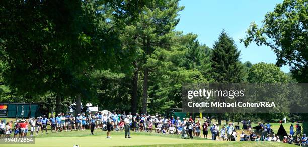 General view of the 10th hole during the fourth and final round of A Military Tribute At The Greenbrier held on The Old White TPC on July 8, 2018 in...