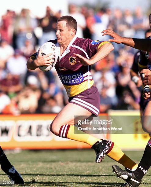Kevin Walters of the Broncos in action during the round 19 NRL match between the Brisbane Broncos and the New Zealand Warriors played at the Carrara...