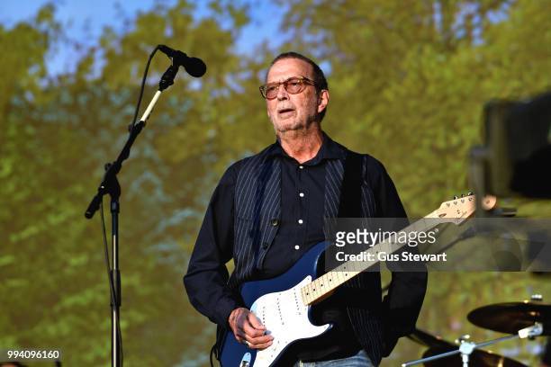 Eric Clapton performs on the Great Oak Stage at Barclaycard Presents British Summer Time Hyde Park at Hyde Park on July 8, 2018 in London, England.