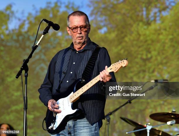 Eric Clapton performs on the Great Oak Stage at Barclaycard Presents British Summer Time Hyde Park at Hyde Park on July 8, 2018 in London, England.