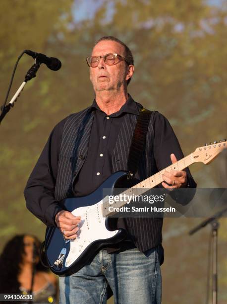 Eric Clapton performs live at Barclaycard present British Summer Time Hyde Park at Hyde Park on July 8, 2018 in London, England.