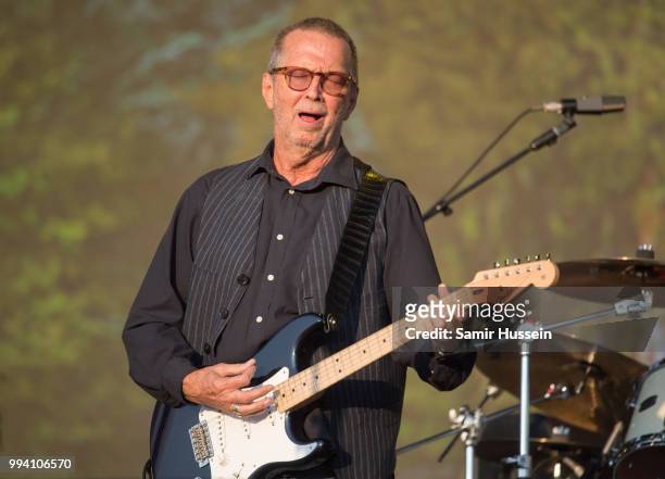 Eric Clapton performs live at Barclaycard present British Summer Time Hyde Park at Hyde Park on July 8, 2018 in London, England.