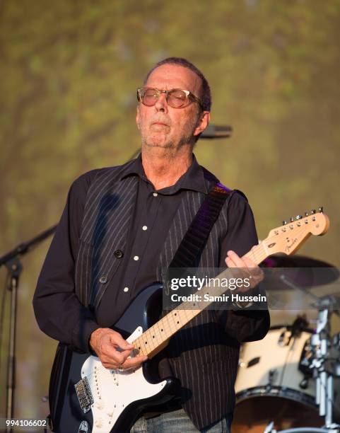 Eric Clapton performs live at Barclaycard present British Summer Time Hyde Park at Hyde Park on July 8, 2018 in London, England.