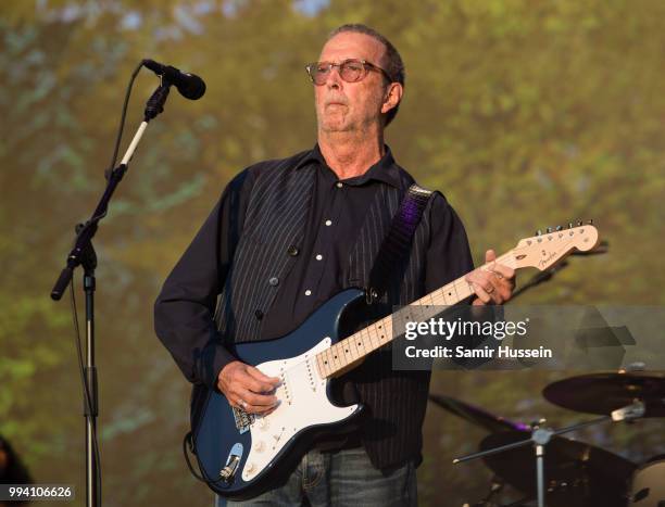 Eric Clapton performs live at Barclaycard present British Summer Time Hyde Park at Hyde Park on July 8, 2018 in London, England.