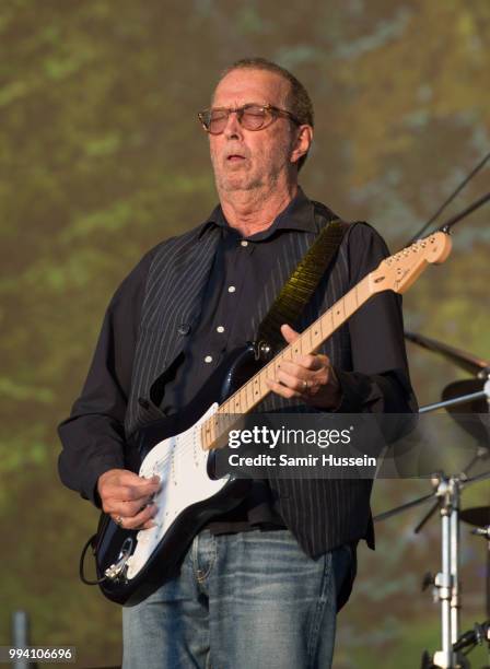 Eric Clapton performs live at Barclaycard present British Summer Time Hyde Park at Hyde Park on July 8, 2018 in London, England.