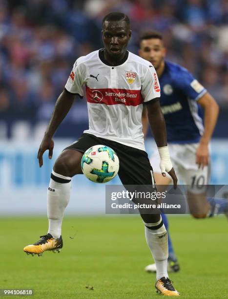 Stuttgart's Chadrac Akolo during the German Bundesliga soccer match between Schalke 04 and VfB Stuttgart at the Veltins Arena in Gelsenkirchen,...