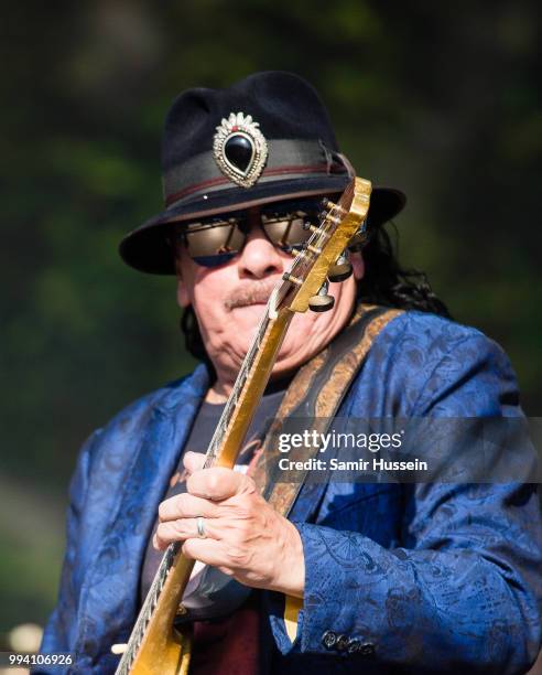 Carlos Santana of Santana performs live at Barclaycard present British Summer Time Hyde Park at Hyde Park on July 8, 2018 in London, England.