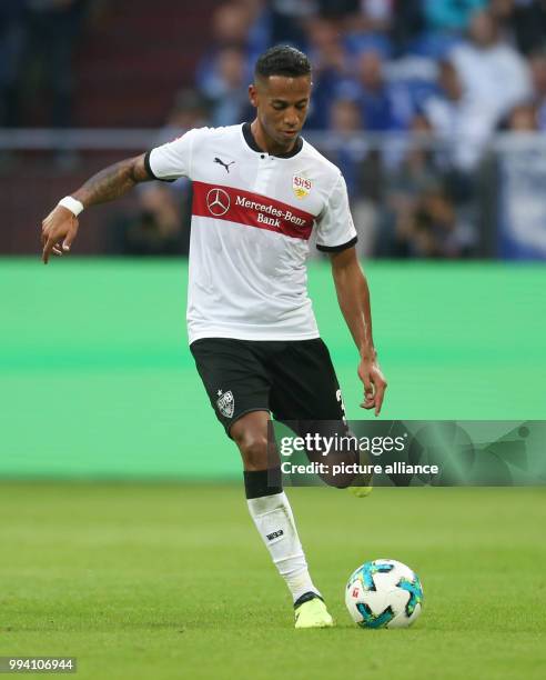 Stuttgart's Dennis Aogo during the German Bundesliga soccer match between Schalke 04 and VfB Stuttgart at the Veltins Arena in Gelsenkirchen,...