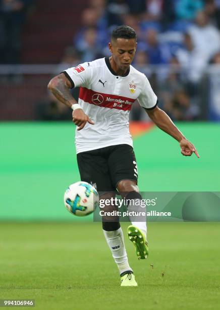 Stuttgart's Dennis Aogo during the German Bundesliga soccer match between Schalke 04 and VfB Stuttgart at the Veltins Arena in Gelsenkirchen,...