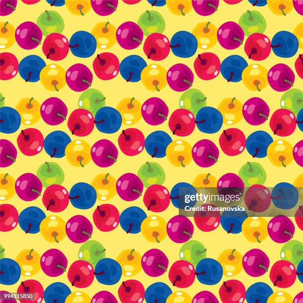 berries seamless pattern - cranberry background stock illustrations