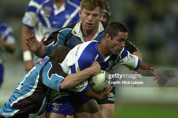 Craig Polla-Mounter of the Bulldogs in action during the round 25 NRL match between the Bulldogs and the Sharks held at the Sydney Showground in...