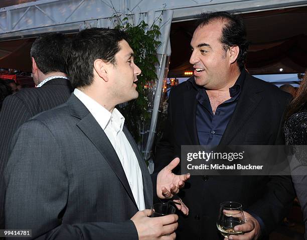 Lebanon's SASECOM Film Production representative Serge Cassia and twofour54 Abu Dhabi representative Wayne Borg attend the Abu Dhabi Film Commission...