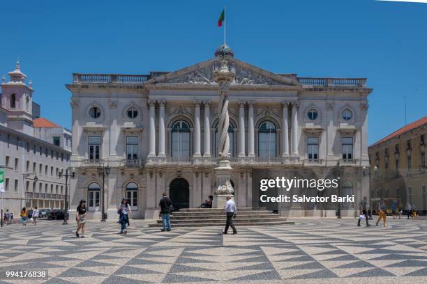 praça de municipio, lisbon, portugal - municipio stock pictures, royalty-free photos & images