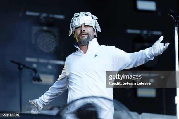 Jamiroquai's singer Jay Kay performs with his band during Arras' Main Square Festival, day three, on July 8, 2018 in Arras, France.