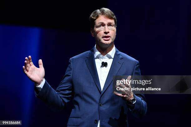 Ola Kaellenius, chair member of Daimler, speaks during a press conference at the Internationale Automobil-Ausstellung in Frankfurt am Main, Germany,...