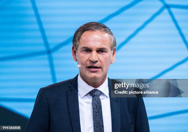 The CEO of Porsche, Oliver Blume, presents the vehicles in Frankfurt am Main, Germany, 12 September 2017. The Internationale Automobil-Ausstellung...