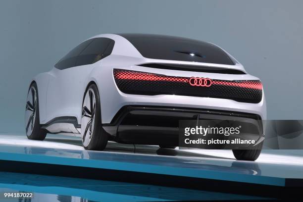 The Audi Aicon, a fully autonomous upper class vehicle on the basis of the A8 without steering wheel, is being presented at the Internationale...