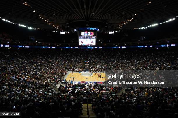 General view of week three of the BIG3 three on three basketball league game at ORACLE Arena on July 6, 2018 in Oakland, California.