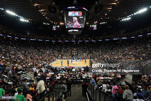 General view of week three of the BIG3 three on three basketball league game at ORACLE Arena on July 6, 2018 in Oakland, California.