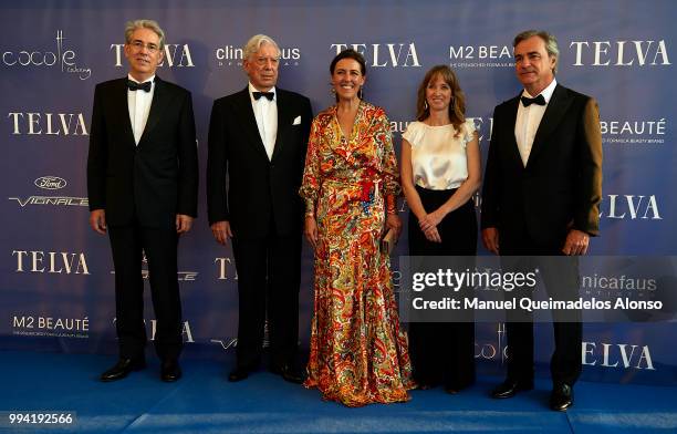 Telva magazine president Antonio Fernandez-Galiano, Mario Vargas Llosa, Telva magazine director Olga Ruiz, Maite Mendioroz, and Carlos Sainz attend...