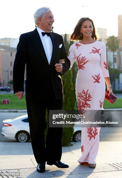 Mario Vargas Llosa and Isabel Preysler attend Arts, Sciences and Sports Telva Awards 2018 at Palau de Les Arts Reina Sofia on July 3, 2018 in...