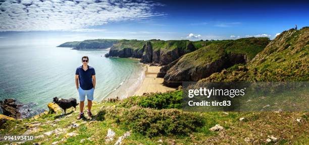 single brazilian man lifestyle portrait at beach - pembroke stock pictures, royalty-free photos & images