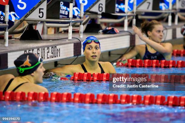 Asia Seidt wins the women's 200m IM final at the 2018 TYR Pro Series on July 8, 2018 in Columbus, Ohio.