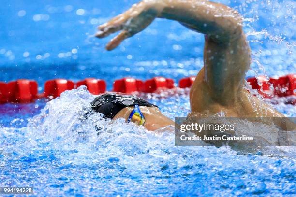 Anton Oerskov Ipsen competes in the men's 800m freestyle final at the 2018 TYR Pro Series on July 8, 2018 in Columbus, Ohio.