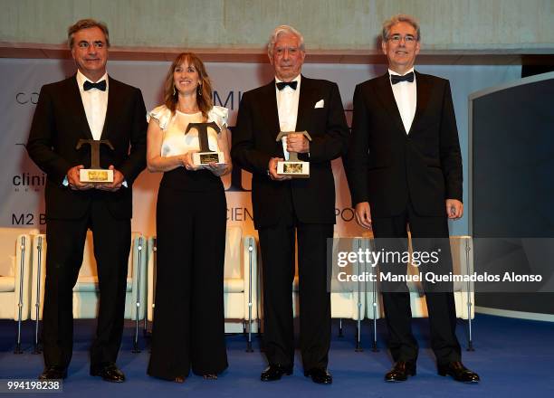 Carlos Sainz, Maite Mendioroz, Mario Vargas LLosa and Telva magazine president Antonio Fernandez-Galiano attend Arts, Sciences and Sports Telva...