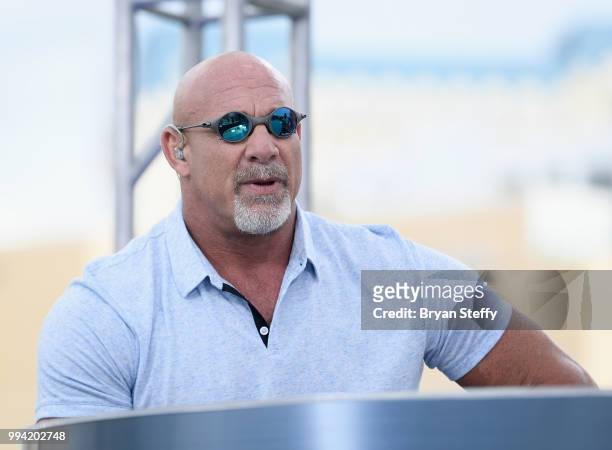 Bill Goldberg speaks at the roundtable panel during HISTORY's Live Event 'Evel Live' at Omnia Nightclub at Caesars Palace on July 8, 2018 in Las...