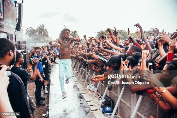 Swae Lee of Rae Sremmurd performs on Day 3 of Wireless Festival 2018 at Finsbury Park on July 8, 2018 in London, England.