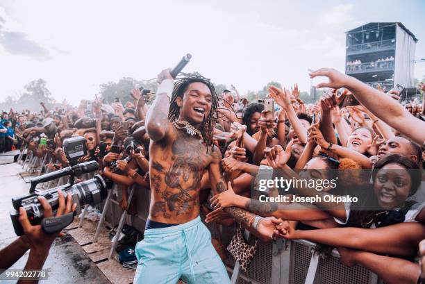 Swae Lee of Rae Sremmurd performs on Day 3 of Wireless Festival 2018 at Finsbury Park on July 8, 2018 in London, England.