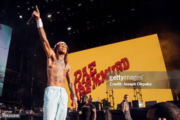Swae Lee of Rae Sremmurd performs on Day 3 of Wireless Festival 2018 at Finsbury Park on July 8, 2018 in London, England.